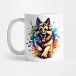 German Shepherd Dog watercolor splash Mug